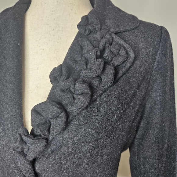 Small Jaloux blazer jacket dark gray 50% Wool Small 108 - Picture 3 of 7